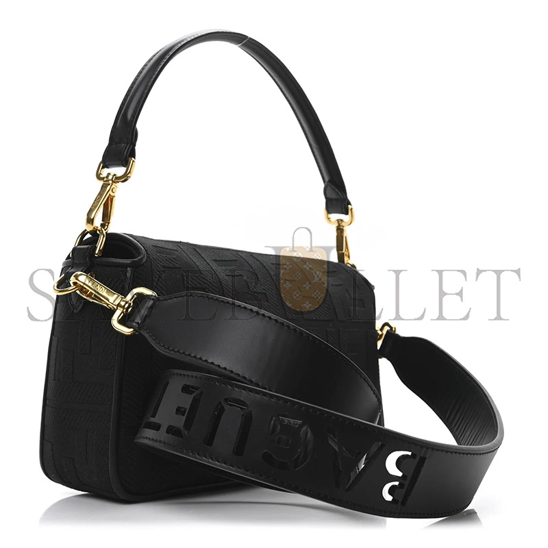 F**di canvas vitello king extra strap ff embroidered baguette (27*15*6cm)